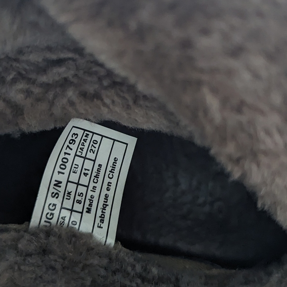 Women's UGG Brown Leather Sherpa Lined Boots Wooden Heel Size 10 - Picture 7 of 8